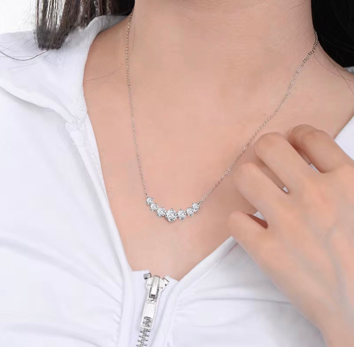 925 Sterling Silver Moissanite Ketting | GRA-gecertificeerd