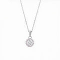 925 Sterling Silver Moissanite Halo Ketting | GRA-gecertificeerd