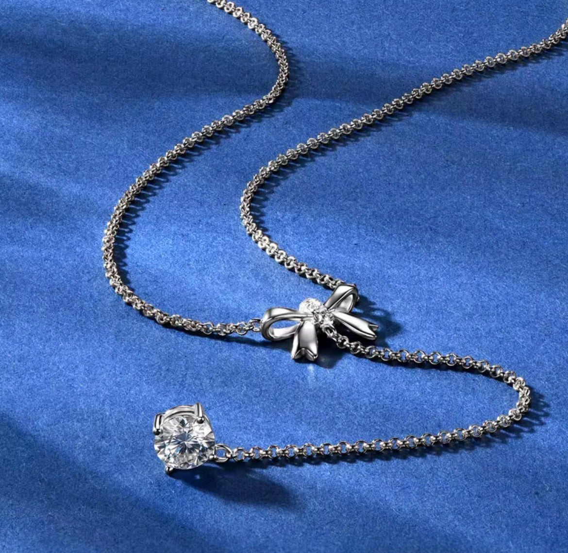 Moissanite Strik Y-Ketting | 925 Sterling Zilver | GRA-gecertificeerd