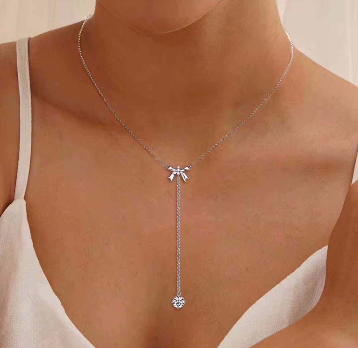Moissanite Strik Y-Ketting | 925 Sterling Zilver | GRA-gecertificeerd