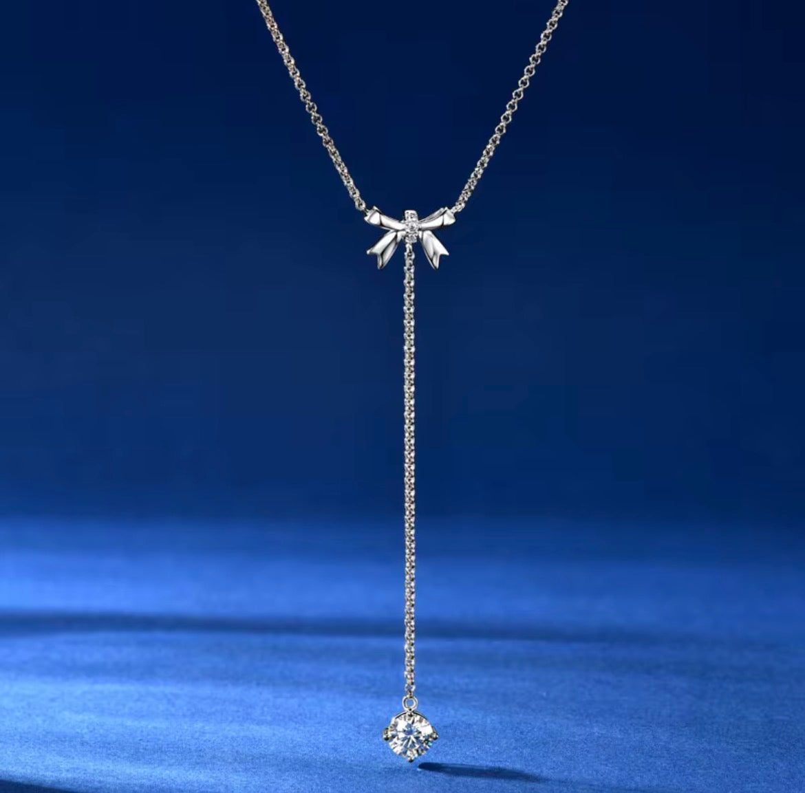 Moissanite Strik Y-Ketting | 925 Sterling Zilver | GRA-gecertificeerd