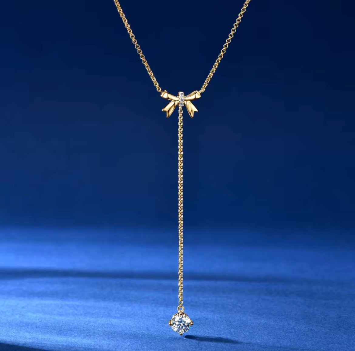 Moissanite Strik Y-Ketting | 925 Sterling Zilver | GRA-gecertificeerd