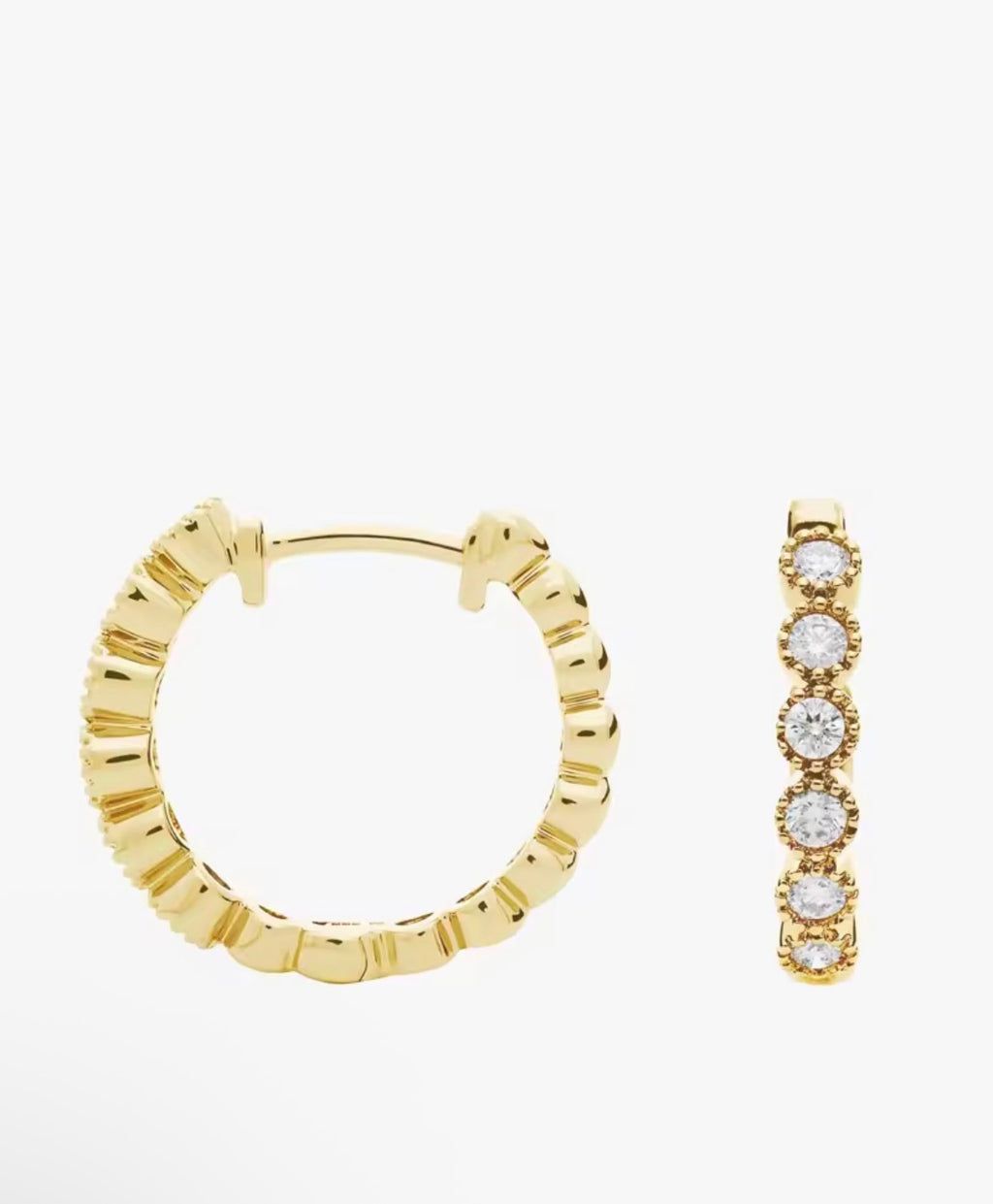 Moissanite Roller Bead Creolen | 14K Gold Filled | GRA-gecertificeerd