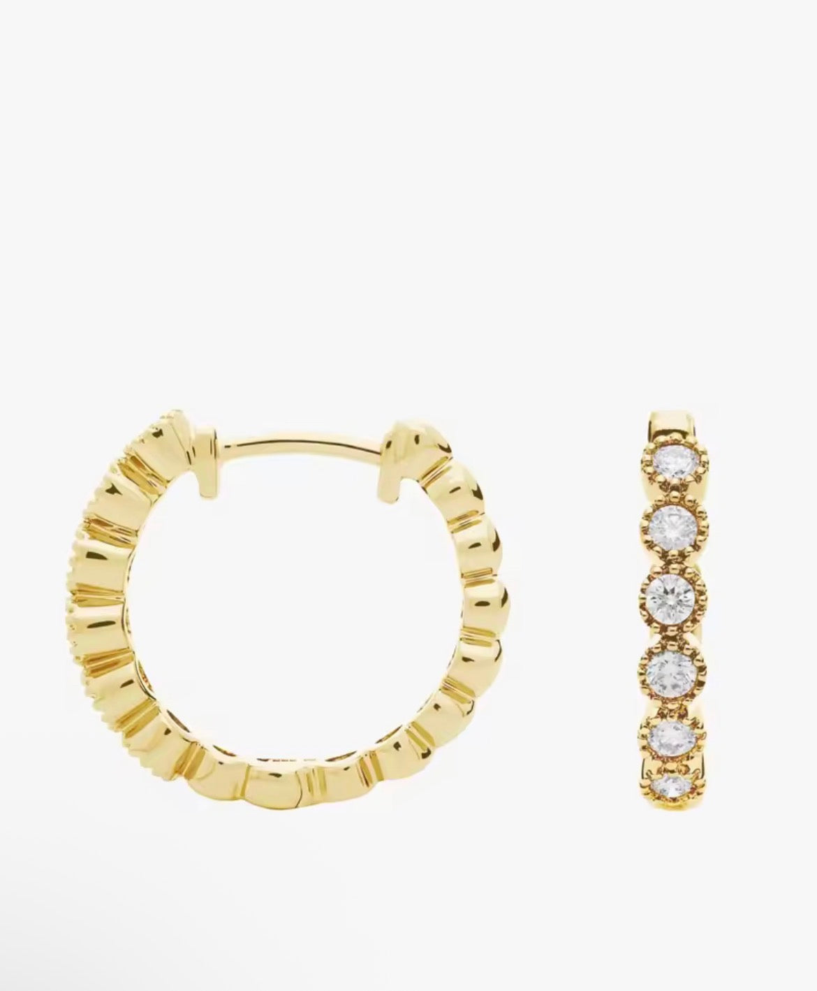 Moissanite Roller Bead Creolen | 14K Gold Filled | GRA-gecertificeerd