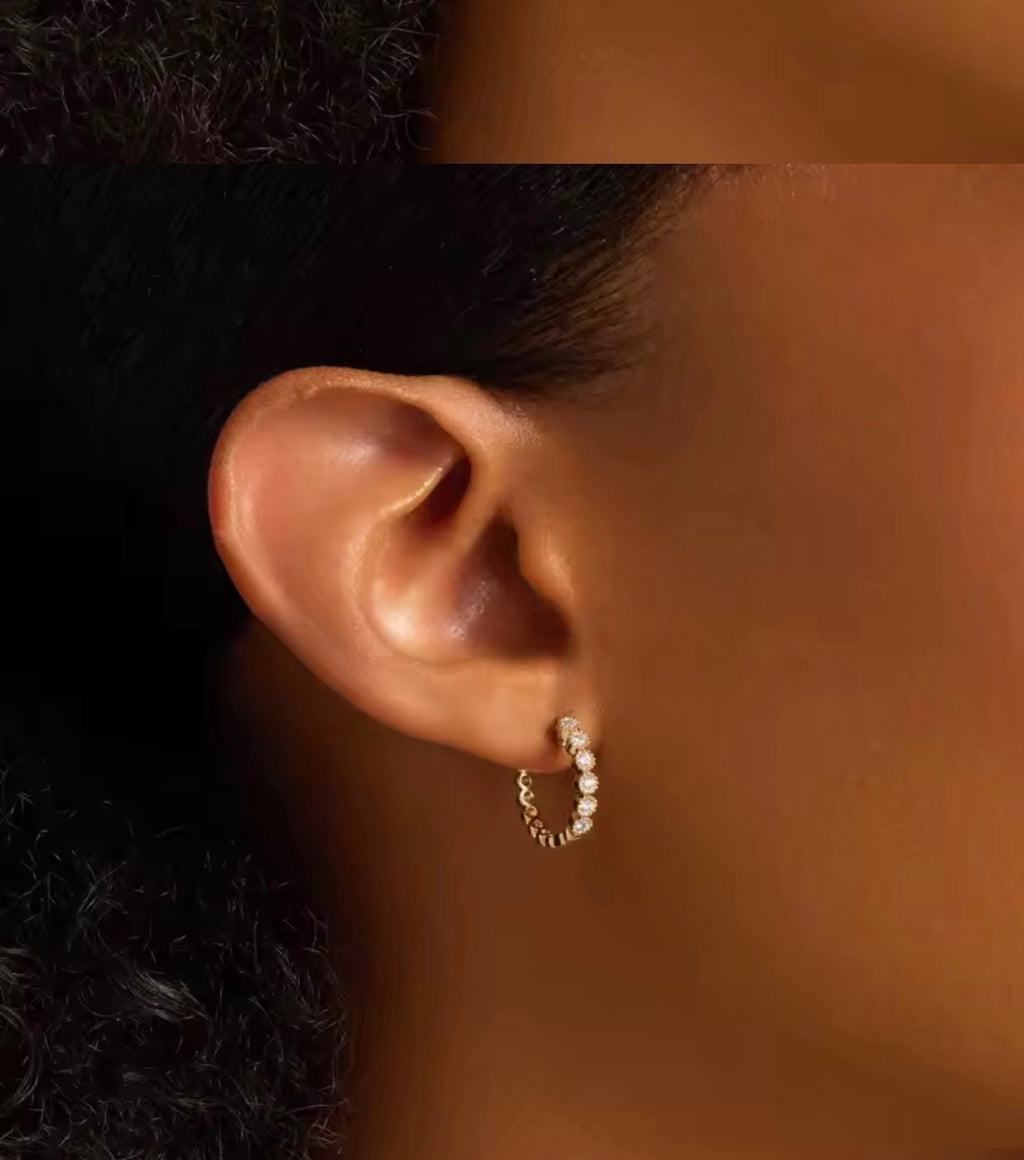 Moissanite Roller Bead Creolen | 14K Gold Filled | GRA-gecertificeerd