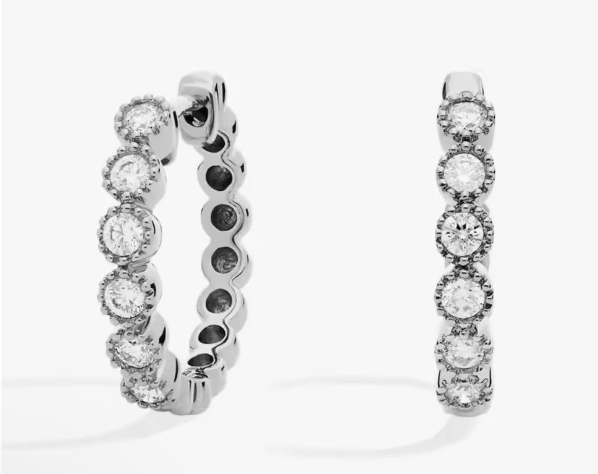 Moissanite Roller Bead Creolen | 14K Gold Filled | GRA-gecertificeerd
