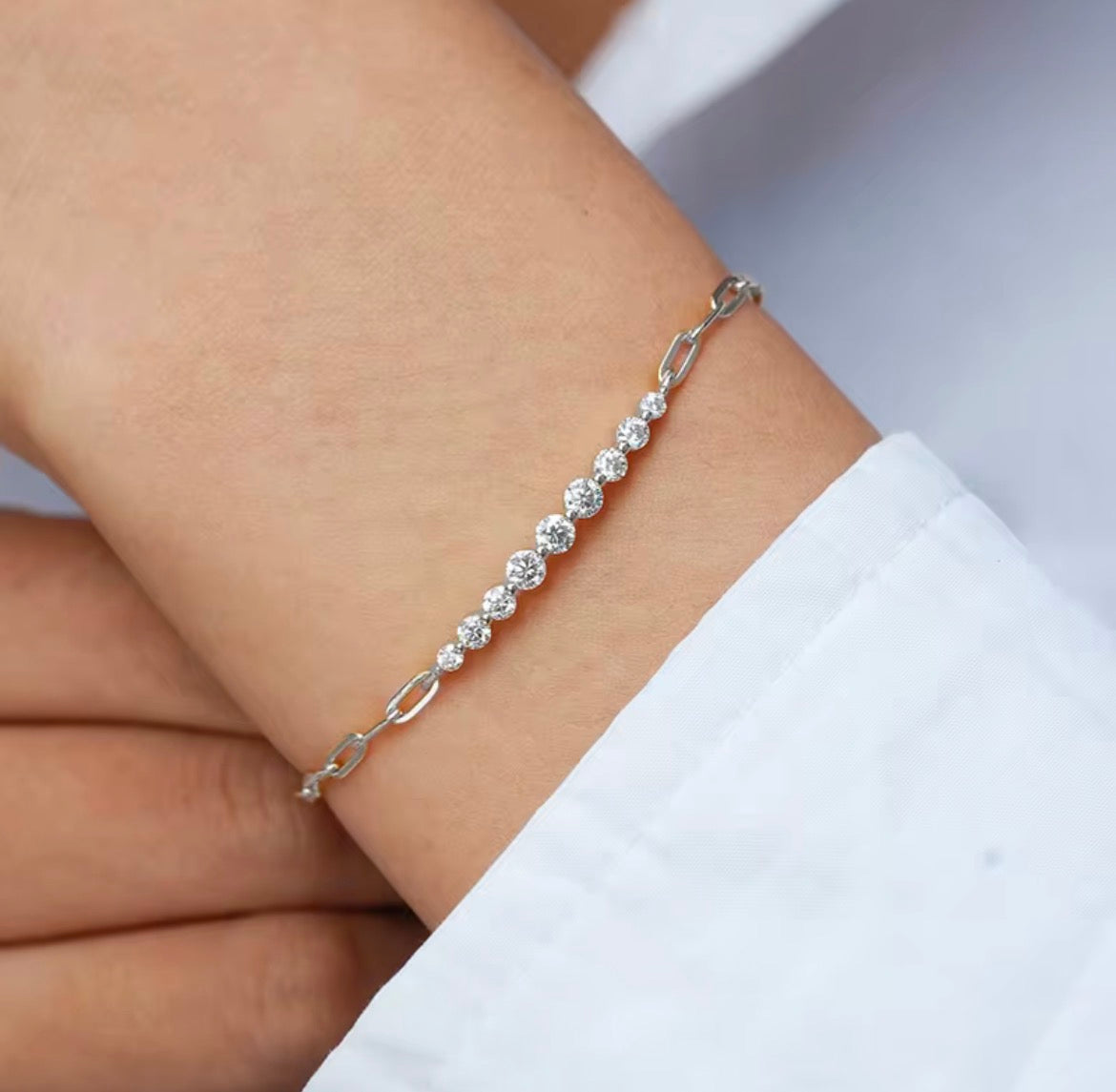 Moissanite Tennis Link Armband | 925 Sterling Zilver | GRA-gecertificeerd